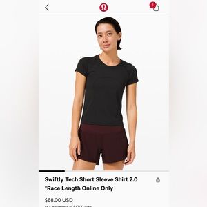 Lululemon Swiftly Tech short sleeve shirt